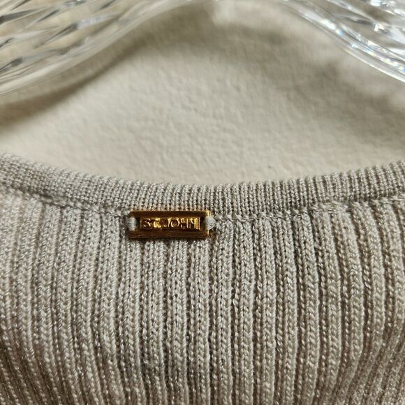St John Tank Women's P 2 Yellow Label Beige Ribbed Knit Shell Layering Career - Picture 8 of 15